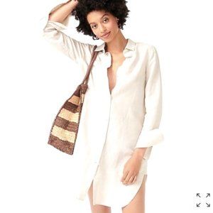 J Crew Women's Button Up Beach Cover Up Shirt Dress